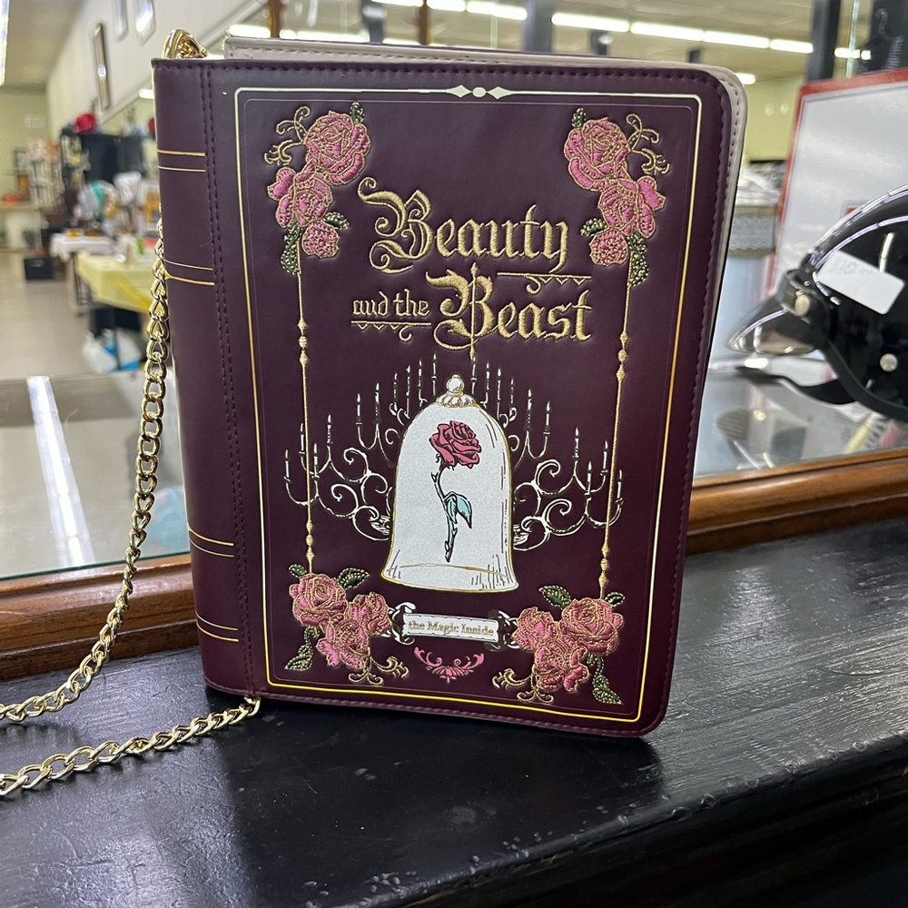 Danielle Nicole Beauty and the Beast storybook purse color burgundy
